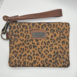 Sixtease Leopard Print Wristlet Clutch
